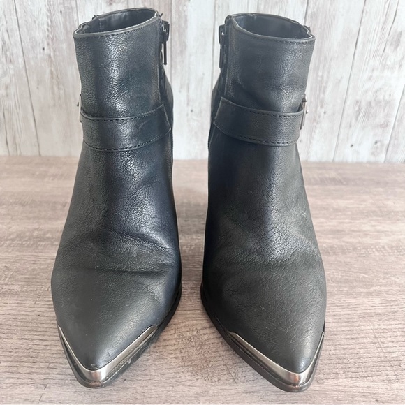 Vince Camuto Leather Moto Western Ankle Boot Size 7 - Picture 5 of 9